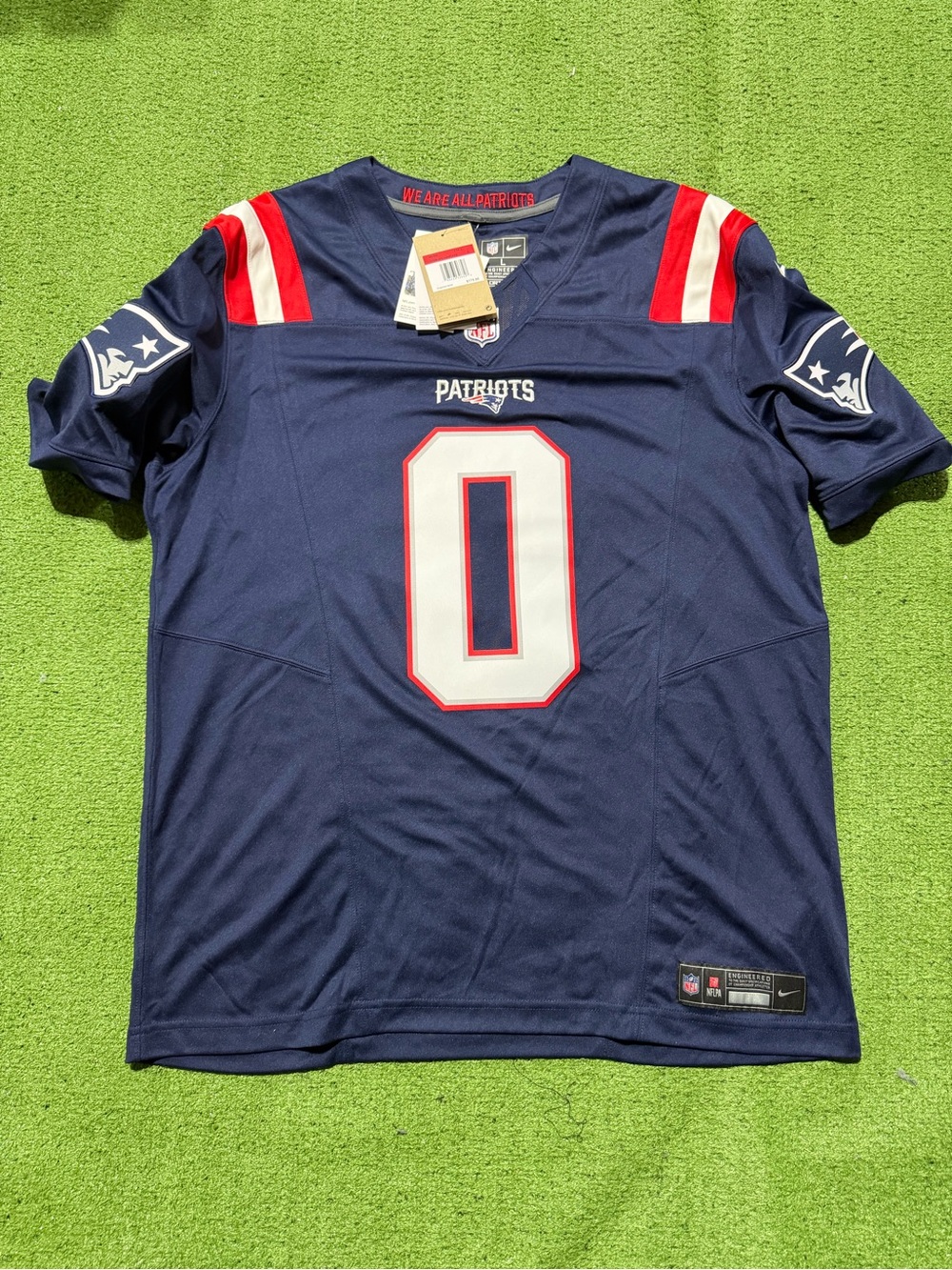 Nike Christian Gonzalez New England Patriots Jersey Men's L Blue Home NEW $175